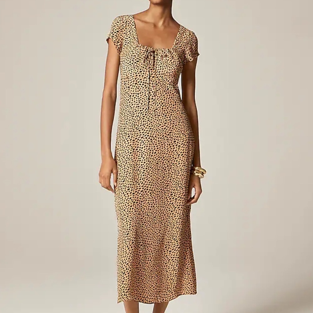 J crew Squareneck slip dress in spot print - Picture 1 of 6